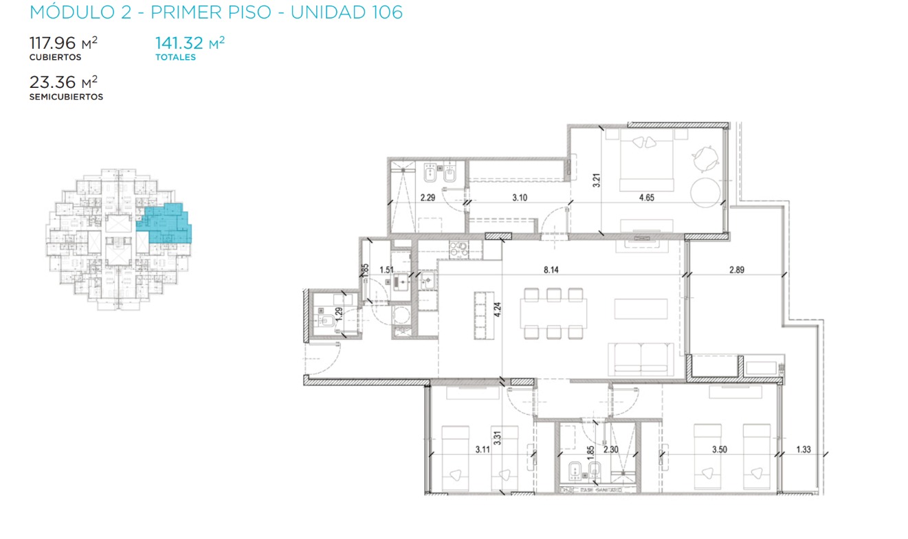 Departamento 3 habitaciones en Manantiales La Barra